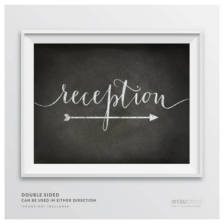 Reception Vintage Chalkboard Wedding Party Directional Signs, Double-Sided