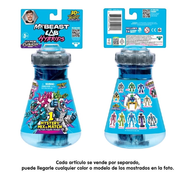 Juguete 1 Figura de Acción con partes intercambiales Mr Beast Laboratorio Híbridos. Modelo Sorpresa. Varios modelos 1 pieza.