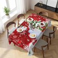 thumbnail image 3 of Red Christmas Table Cloth Waterproof Tablecloths, Snowman Xmas Tree Ball Gifts Winter Tablecloth Dining Table Cover for Kitchen Party Tabletop Outdoor, Rectangle Tablecloth 60x120 Inch, 3 of 9