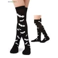 thumbnail image 4 of BadPiggies 4 Pairs Halloween Thigh High Long Stockings Spider Pumpkin Bat Bone Over Knee Socks for Cosplay Party, 4 of 9