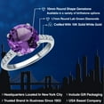 thumbnail image 2 of Gem Stone King 10K White Gold Purple Amethyst and Lab Grown Diamond Engagement Ring for Women | 3.55 Cttw | Round 10MM | Gemstone February Birthstone | Size 5, 2 of 6