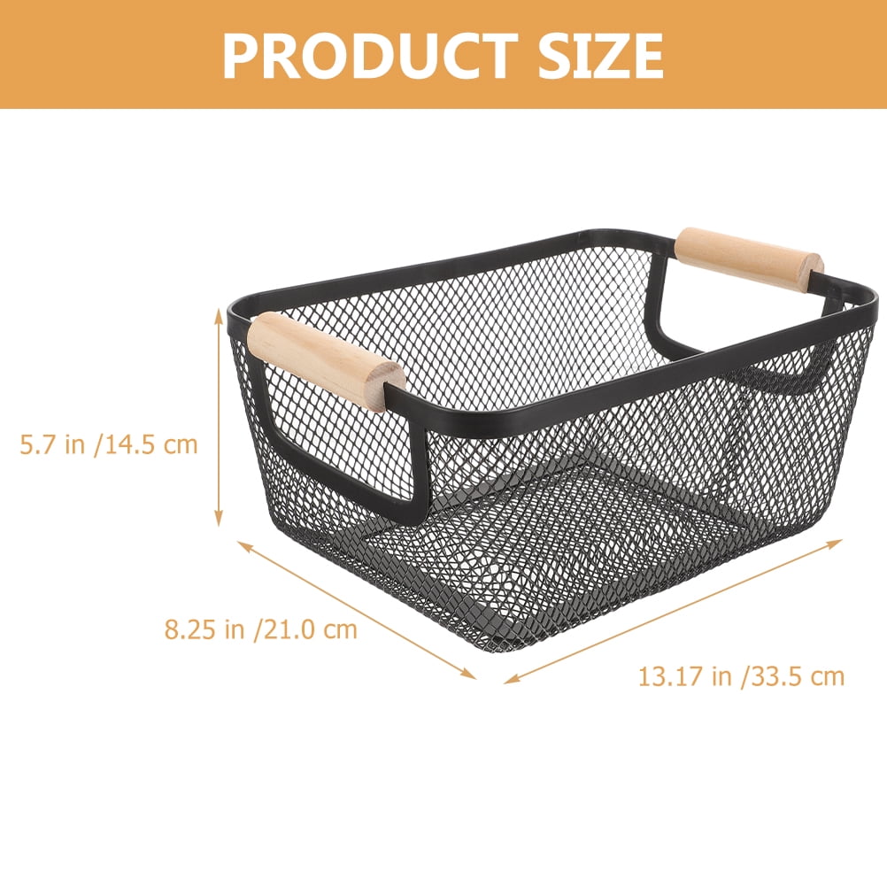 PENIKOKO Black Wire Kitchen Basket for Storage and Organization, Decorative Multi-Purpose Basket for Study Room and Home Use, 1 Piece