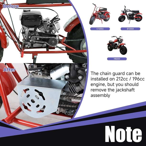 coleman mini bike chain guard YOXUFA Plastic Clutch Cover Replacement for CT200U CT200U-EX BT200X Baja Warrior Heat MB165 Facon 200 Predator 212cc 196cc 200cc 6.5hp Mini Bike Powersports Black Parts Americas #1 source for Chinese ATV and Scooter Parts! Why is Full Chain Guard