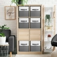 thumbnail image 3 of Sorbus 6-Pack Foldable Storage Bins – 11" Fabric Organizer Cubes for Closet, Shelves & Cubbies, Gray/White, 3 of 6