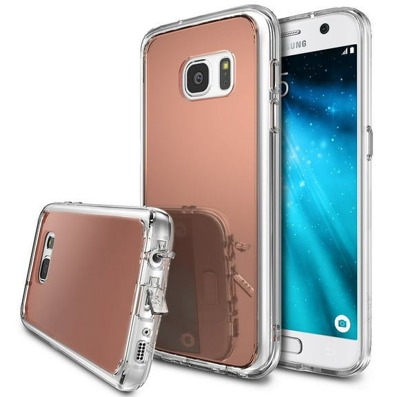 Ringke Mirror Case Compatible with Samsung Galaxy S7, Bright Reflection Radiant Luxury Mirror Back Cover - Rose Gold