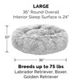 thumbnail image 3 of Furhaven Replacement Donut Dog Bed Cover Plush Long Faux Fur Calming Cuddler Machine Washable - Misty Gray Large, 3 of 5