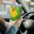 thumbnail image 6 of KLL Bees Pollinates A Yellow Dandelion Print 40oz Stainless Steel Insulated Car Cup with Spillproof Lid - Keep Your Drink Hot or Cold on the Go-Without Straw, 6 of 8