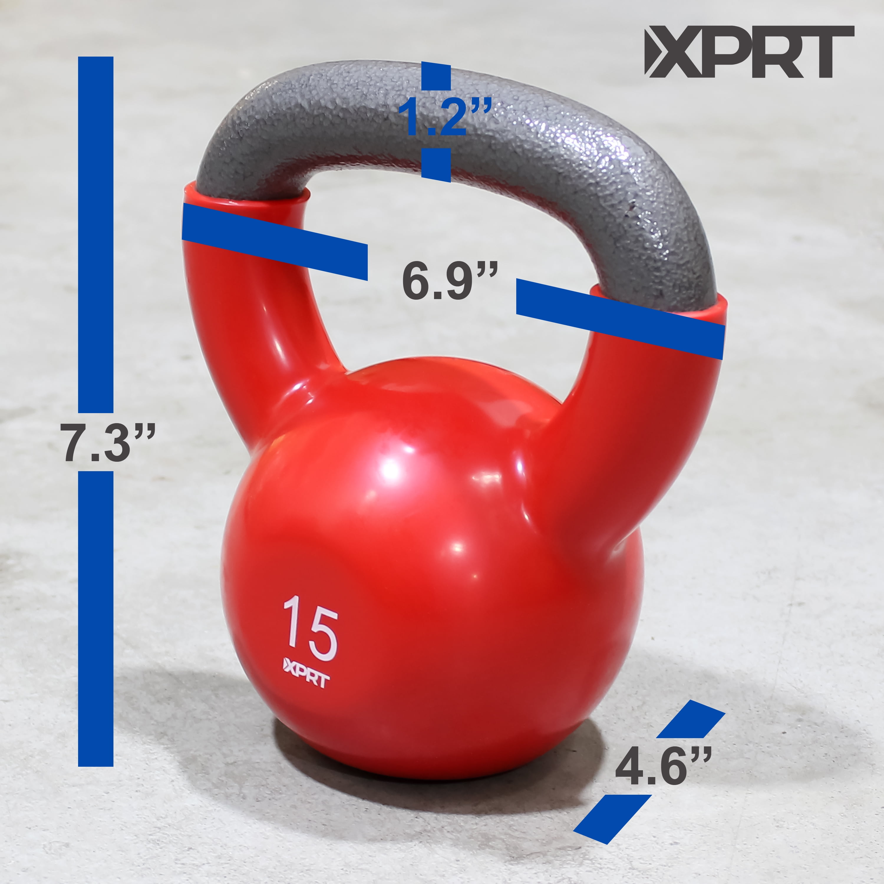 XPRT Fitness Vinyl Kettlebell 15 lb.