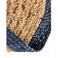 thumbnail image 4 of 6x9 Ft Oval Navy Blue & Natural Jute Area Rug, Hand-Woven, Farmhouse Boho Style, Durable & Pet-Friendly Rug for Living Room, Dining Room, and Bedroom, 4 of 5