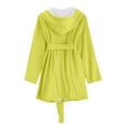 thumbnail image 6 of Plus Size Robe for Women Fleece Loungewear Oversized Hooded Women's Robes Bath Womens Bathrobe Yellow, 6 of 9