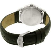 Timex Mens Easy Reader Date Black/Silver/White 38mm Casual Watch, Leather Strap