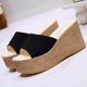 thumbnail image 5 of Mujeres Bowknot Beach Summer Pantuflas Plataforma Slope Heels Plus Size Shoes Wmkox8yii  hj789, 5 of 9