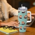 thumbnail image 6 of Daiia Fox Printed 40 oz Tumbler with Handle,Ice Bully Insulated Tumbler 2 in 1 Lid Insulated Water Bottle Stainless Steel Travel Coffee Mug, 6 of 8