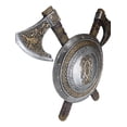 Norse Viking Warrior Shield Wall Plaque With Crossed Axes - 21" Resin Decor, Hand Painted 1 thumbnail image
