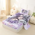 thumbnail image 2 of Manfei Romantic Floral Lady Twin Sheets,Gray Wolf Bedding,3 Pieces,1 Fitted Sheet and 1 Pillowcase, 2 of 6