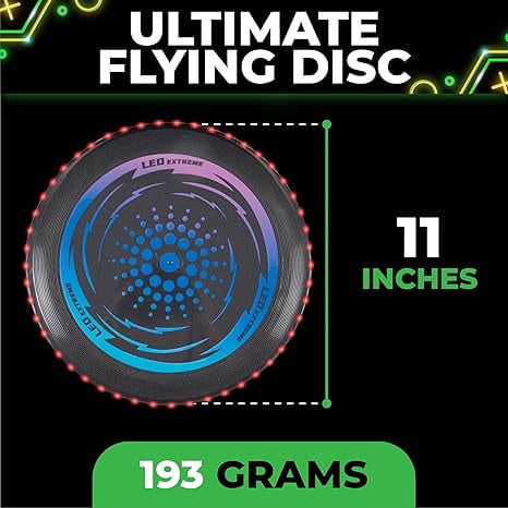 Toysery LED Light Up Fresbee - Glow in The Dark Fresbee for Kids and Adults, Flying Disc Adventure for Day and Night - Easy to Use Ideal for Camping Game (Red)