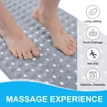 thumbnail image 5 of Buganda Bath Mat for Tub Non Slip, Extra Long Bath Mat with Drain Holes and Suction Cups, Machine Washable Shower Mat, 39"x15", Grey, 5 of 9