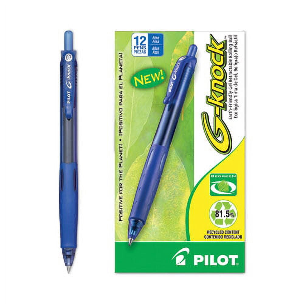 G-Knock Begreen Gel Pen, Retractable, Fine 0.7 Mm, Blue Ink, Blue Barrel, Dozen | Bundle of 2 Dozen