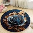 thumbnail image 5 of Futuristic Grid Round Area Rug, neon cyber pattern circle carpet for media room or bedroom, soft washable non-slip floor mat, sci-fi décor statement, 5 of 6