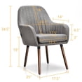 thumbnail image 3 of Giantex Fabric Dining Chairs, Leisure Upholstered Arm Chair w/Thick Sponge Seat, Padded Accent Chair for Home(Gray 4), 3 of 6