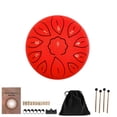 thumbnail image 1 of Tambor de lengüeta de 6 pulgadas, 11 notas, tambor manual, 2 pares de baquetas, gran rojo shamjiam tambor de lengua, 1 of 7