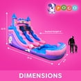 thumbnail image 2 of Pogo Bounce House Crossover Kids Inflatable Water Slide, Pink Unicorn With Blower, 12 ft, 2 of 8