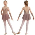thumbnail image 3 of Oyolan Kids Girls Figure Skating Dress with Gloves Shiny Rhinestone Performance Ballet Dance Tutu Dress Leotard Dusty Pink 6, 3 of 7