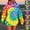 Dark Blue, variant on Sexlip Color Rainbow Printed Hoodie Tie Dye Sweatshirt Fashion Graphic Pullover for Men Women Blue L