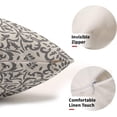 thumbnail image 3 of Light Grey Ethnic Boho Pillow Covers 12 X 20 Inch Bohemian Carpet Style Vintage Gray Flower Print Decorative Throw Pillows Outdoor Linen Lumbar Cushion Case Farmhouse Decor for Home Sofa Bed Set of 2, 3 of 6