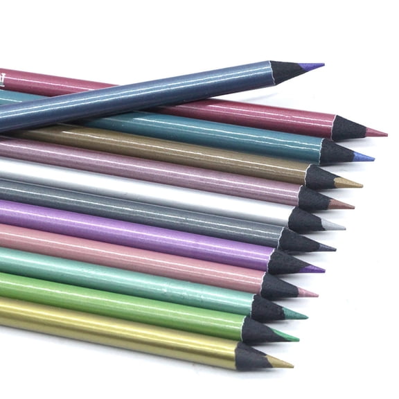 LKXGBMY 12pcs Metallic Non Toxic Colored Drawing Pencils 12 Color Drawing Sketching Color Pencil for Artists Beginners Sketching and Shading