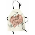 thumbnail image 1 of Wedding Apron Stylized Hand Writing of Just Married on Pink Heart Tulip Flower Art Print, Unisex Kitchen Bib Apron with Adjustable Neck for Cooking Baking Gardening, Coral Black White, by Ambesonne, 1 of 3