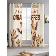 thumbnail image 2 of Giraffe Sheer Curtains 63 Inch Length 2 Panels Set for Living Room/Bedroom, Red Love Heart Animals Plaid Kitchen Curtains with Grommet Semi-Sheer Curtains Drapes Voile Window Treatments 42"x63"x2, 2 of 7