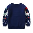 thumbnail image 2 of Baywell Toddler Boy Girl Christmas  Knit Pullover Sweater Tops Long Sleeve Round Neck Sweater Reindeer Elk Dinosaur Sweatshirts Tops For Kids Girls And Boys 3-8 Years, 2 of 9