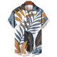 thumbnail image 3 of Camisas de Manga Larga para Hombres, Cómoda Impresión de Manga Corta Blusa de Cuello Redondo Hecha de Poliéster Ligero para el Verano, Camisas de Verano para Hombre, 3 of 3