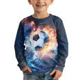 thumbnail image 3 of DISNIMO Soccer Galaxy Shirt Fall Long Sleeve Shirts for Boys 3-4 Tops Long Sleeve Loose Shirts Girls Cute T Shirt for Girls High Waisted Shirts for Girls Crew Neck Tshirt Boys, 3 of 7