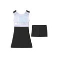 thumbnail image 4 of Yruioon Kids Girls Shiny Sequins Tennis Golf Sport Dress Outfits Athletic 2 Pcs A-Line Dress with Black 4, 4 of 5