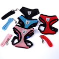 thumbnail image 5 of CHAO Arnés y correa para perros, juego de arnés acolchado de malla suave para perros y gatos, chaqueta transpirable ajustable con interior reflectante, adecuado para caminar, Ru, 5 of 5