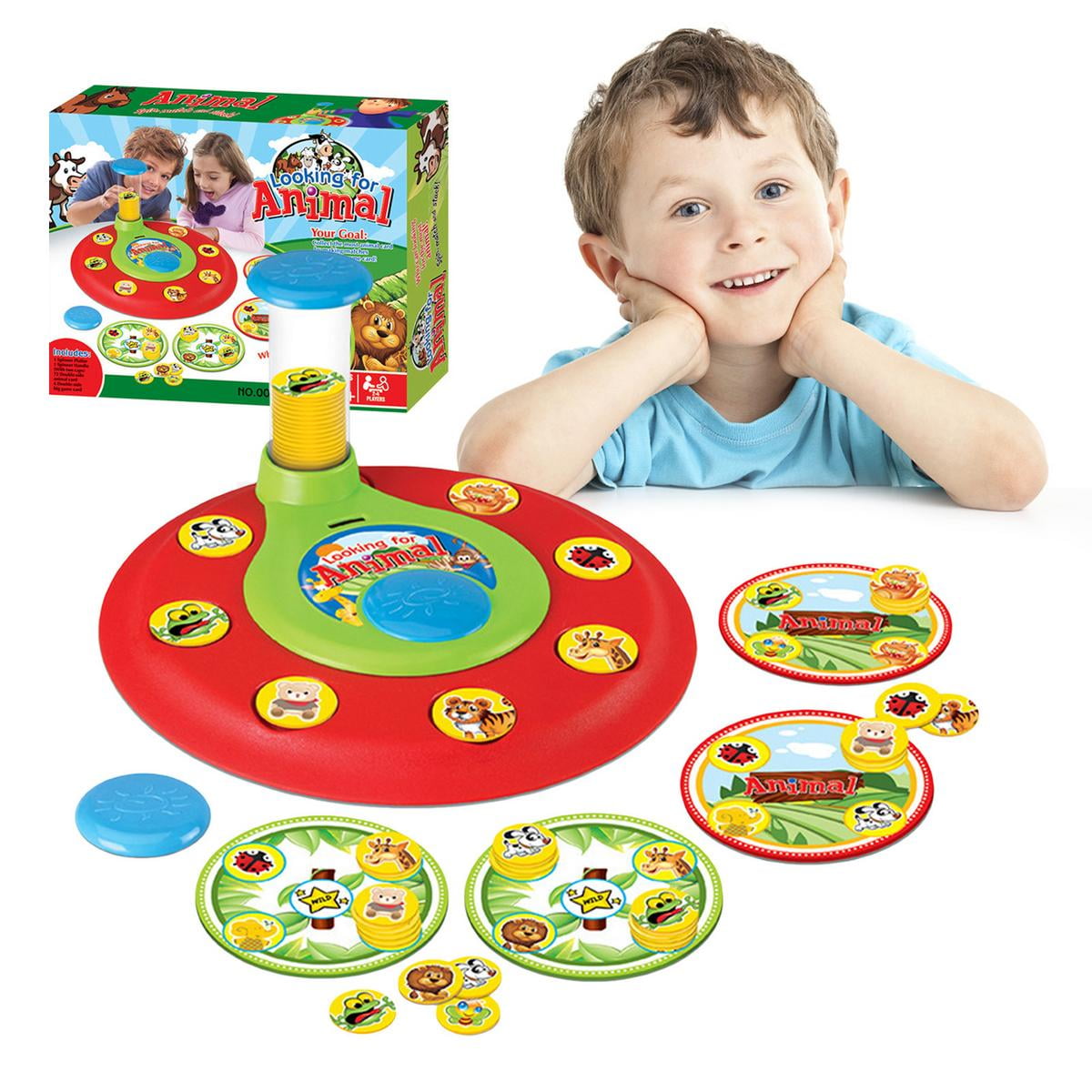 Famure Bingo GameAnimal Bingo Boad GameEasy to Play Bingo Games Set Identify Animal Patterns