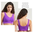 thumbnail image 4 of VISALY Womens Bralettes Seamless Bras 2 Pack Women Seamless Sports Bra Breathable Wireless Push Up Bra With Pads Yoga Running Fitness Bralettes Padded Bra Comfortable Bras Bras For Women Purple 4XL, 4 of 6
