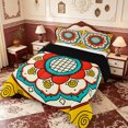 thumbnail image 2 of Erosebridal Yellow Blue Mandala Full Size Comforter Sets,Red White Motif Bedding Comforter Set,3pcs,1 Comforter and 2 Pillowcases,Black Reversible, 2 of 7