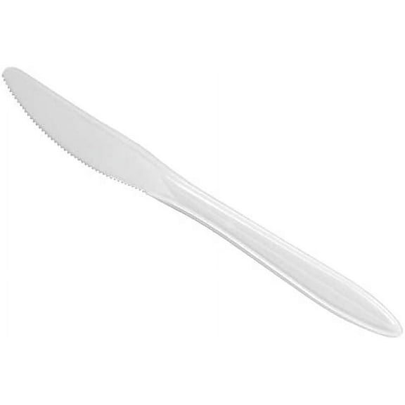 Solo K6BW Style Setter Mediumweight Plastic Knives, White, 1000/Carton