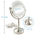 thumbnail image 3 of Rucci 1x/10x Magnification LED Lighted Metal Stand Mirror with 3 Dim Settings, 3 of 10