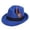 Blue, variant on Western Cowboy Jazz Hat Unisex Oktoberfest Ethnic Style Wide Brimmed Headwear for Daily Outdoor Activities Brown