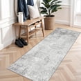 thumbnail image 3 of YOUFORTONG 2'x6' Abstract Washable Runner Rug,Non-Slip Vintage Low-Pile Carpet for Hallway Kitchen Bedroom Entryway,Soft Modern Farmhouse Home Decor,Grey, 3 of 7