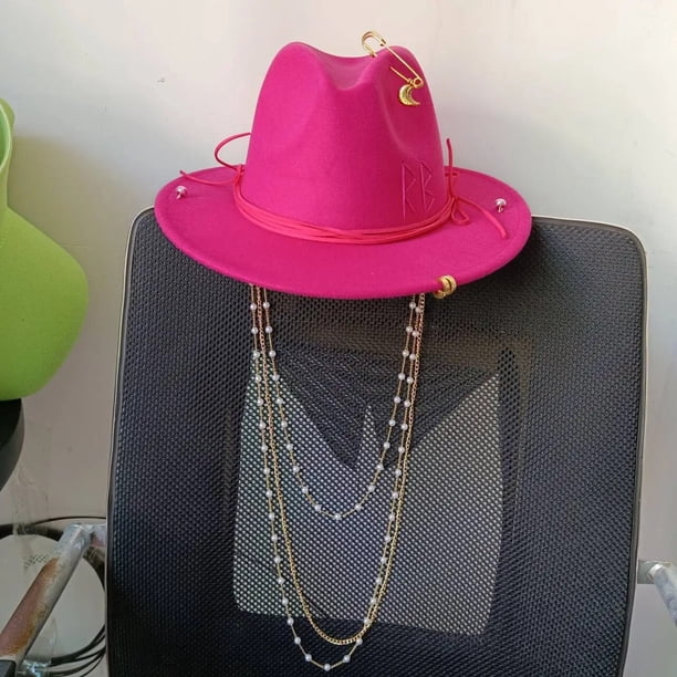 Sombrero de paja con cadena Punk para hombre y mujer, gorra de Jazz DIY, sombrero de sol con letras coreanas, sombrero de playa, Color caramelo