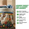 thumbnail image 7 of AURIGATE Bohemian Floral Sheep Fabric Laundry Basket, 20x28in Large Collapsible Storage Bin for Laundry Home Decor, 7 of 7