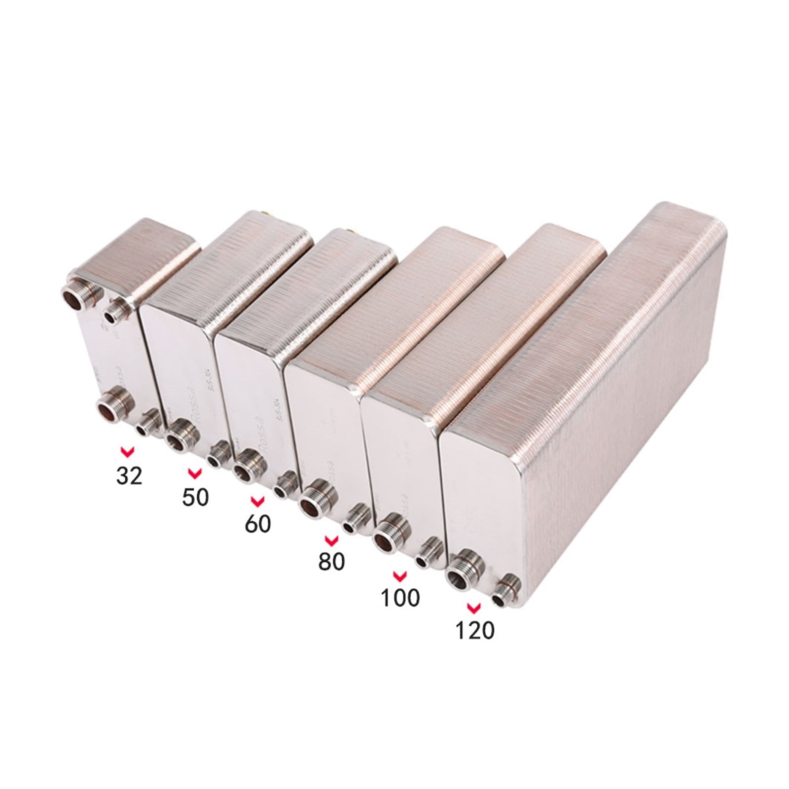 Brazed Plate Heat Exchanger 120 Plates Water Heater Stainless Steel Small Size High Efficiency Heat Exchanger Recirculating Chiller