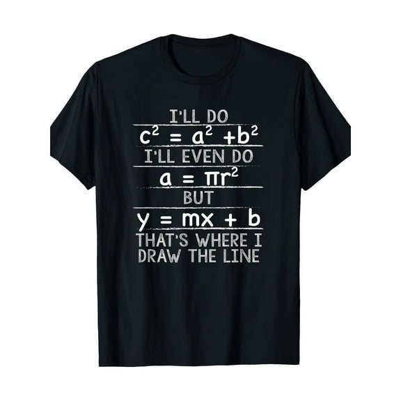 Letter Cotton Casual Funny Math Graphic Tee T Shirt Top Equation Humor Fashion Design Black S-5XL