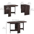 thumbnail image 2 of Distressed Brown Oval Folding Dining Table - Space Saving Drop Leaf Kitchen Table for 6 | Living Room, Dining Room Accent, 2 of 7