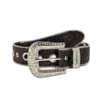 thumbnail image 2 of Kripyery Adjustable Multi Holes Buckle Closure Women Belt Faux Leather Strap Rhinestone Sequins Belt Clothes Ornament, 2 of 7